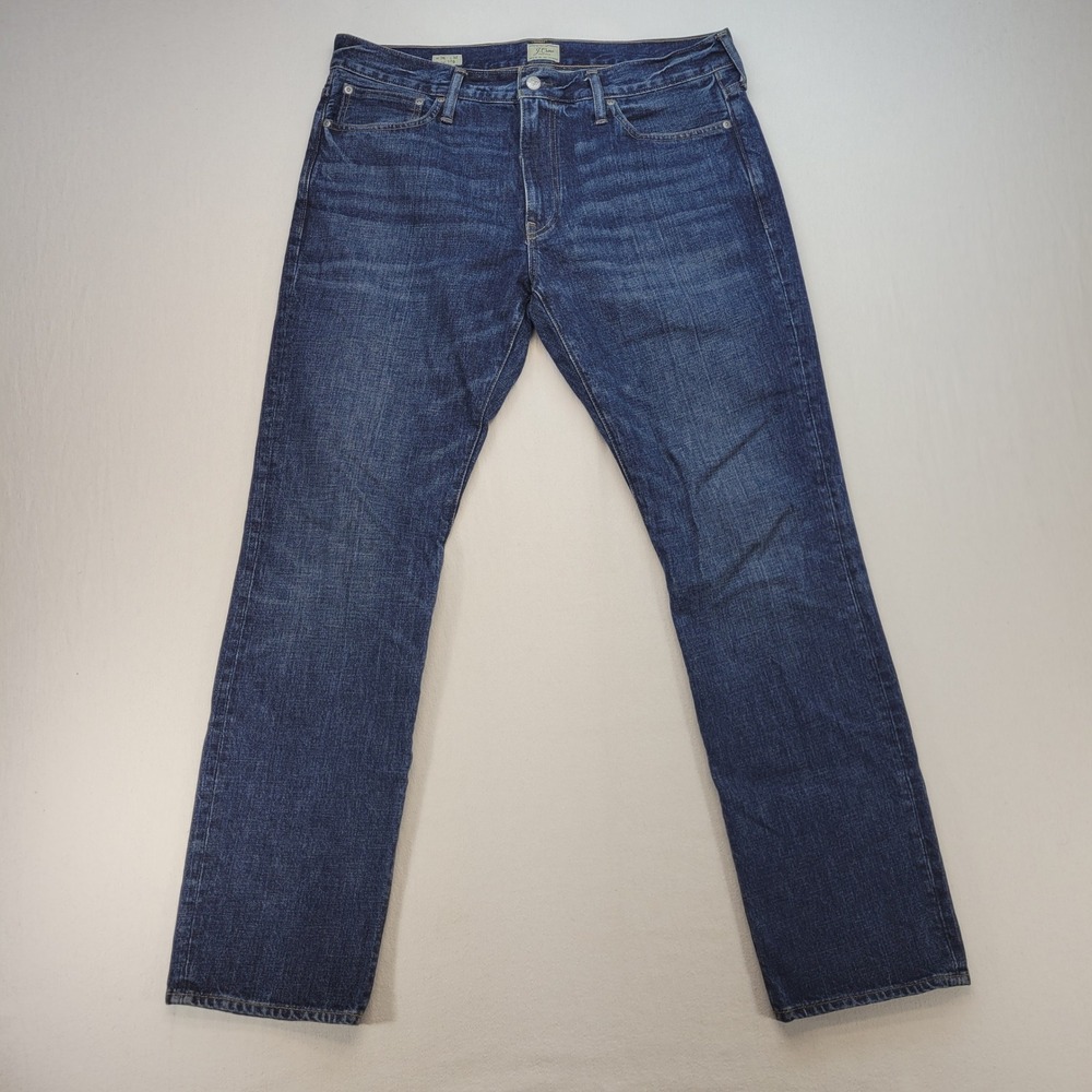J.Crew 770 Straight Fit Jeans Mens 35x32 Blue Dark Wash 100% Cotton Denim
